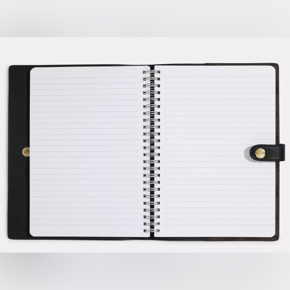 Coach Gold/Walnut/Black Notebook In Signature Canvas - Picture 3 of 5